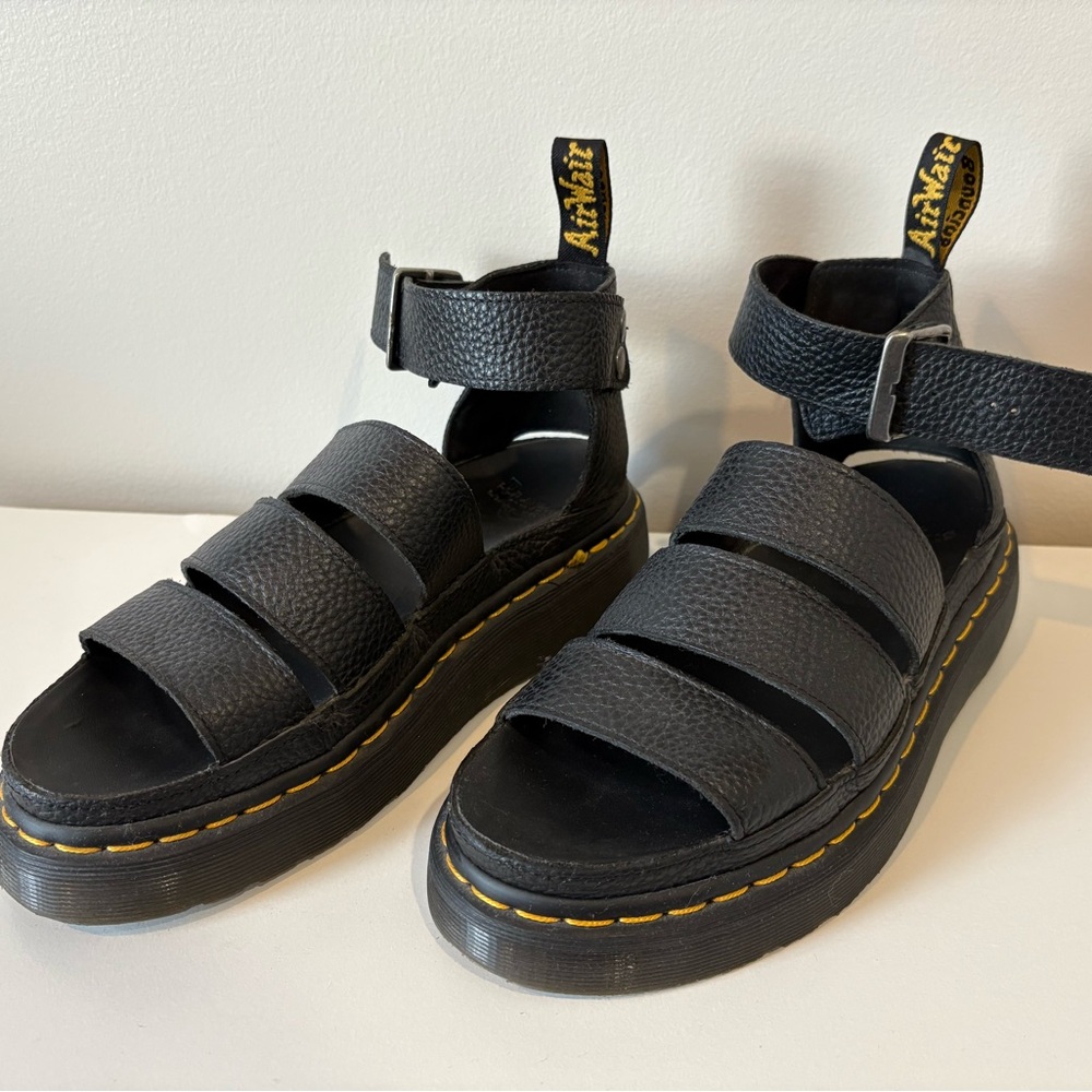 Dr. Martens Black Leather Strap Sandals - Picture 2 of 5